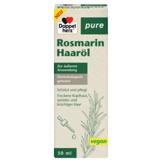 Abbildung der Produktverpackung Doppelherz pure Rosmarin Haaröl Frontansicht